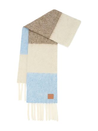 Loewe striped fringed scarf - Blue