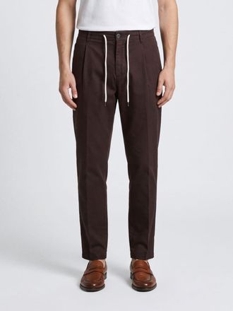 Eleventy Pantaloni slim fit in cotone stretch con coulisse