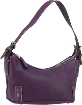 Burberry Pre-owned Vintage Schoudertas - Dames - Vintage Schoudertas - Paars - ONE Size - Leer - Vintage