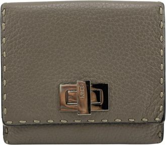 Fendi Gray Grayish Leather Wallet (Tri-Fold) (Pre-Owned)