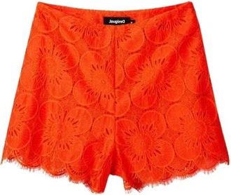 Desigual Preston Short Shorts - Dames - Korte broeken - Oranje - Maat: XL Katoen