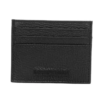 Emporio Armani Wallets & Cardholders, male, Black, Size: ONE SIZE Leather card holder