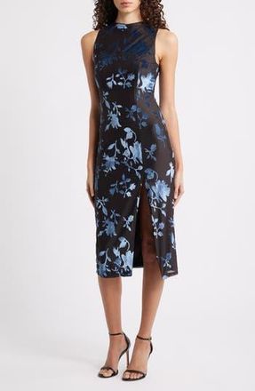Hutch Floral Jacquard Funnel Neck Dress in Black at Nordstrom Rack, Size Xx-Small