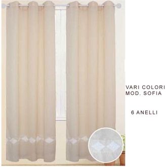 Trade Shop Trade Shop - Tenda Sofia Pannello Singolo 6 Borchie Porta Finestra Cucina Bastone 140x290 Cm