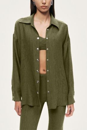 Nocturne Relaxed Button-Down Shirt in Khaki at Nordstrom, Size X-Small Eu