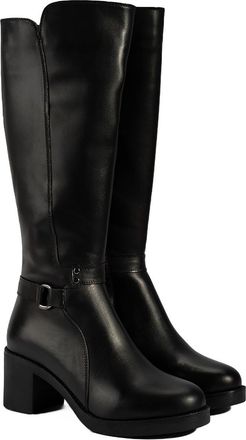 Desa Woman High Heeled Boots - Leather Upper, Slip-On, 6.5 cm Block Heel, Breathable | Black - 36