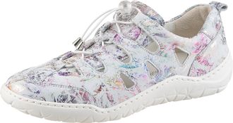 Waldl&auml;ufer Slipper WALDL&Auml;UFER K-MILENA, Damen, Gr. 3,5 (36), grau (hellgrau bunt), Nubukleder, metallic, Schuhe Slipper, Komfortschuh, Bequemschuh, Schlupfschuh 