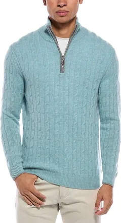 N.Peal N. PEAL Albemarle Cable Cashmere 1/2-Zip Sweater