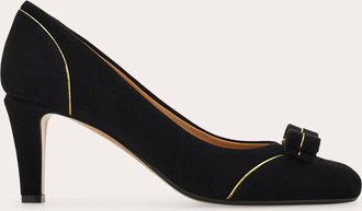 Ferragamo Women Vara bow pump with piping detail Black Size 10.5