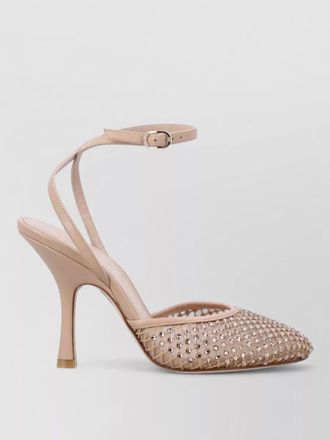 Stuart Weitzman crystal ankle strap sandal pump