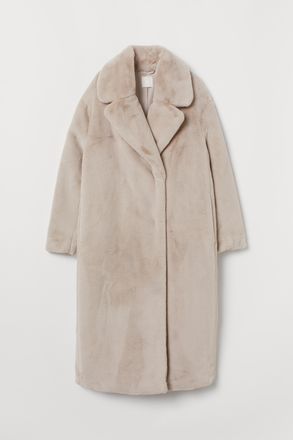 H&M Faux-fur-Mantel - Brown