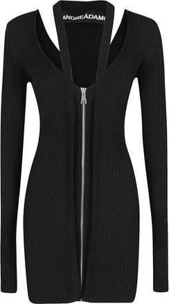 Andreadamo Knit Dress With Cut-Out Neckline And Full-Length Zipper