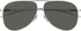 Gucci Grey Pilot Mens Sunglasses GG1677S 001 62