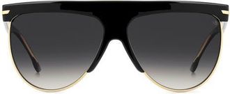 Victoria Beckham 65mm Oversize Gradient Pilot Sunglasses in Black/Dark Grey Sf at Nordstrom
