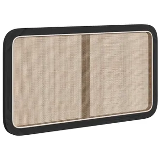 vidaXL Testiera Con Testiera Nero 100 X 55 X 3 Cm Rattan Vidaxl