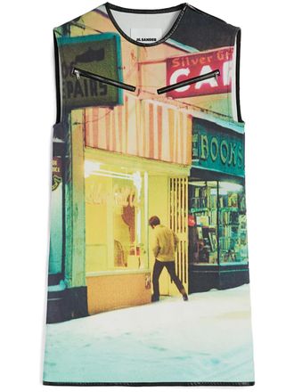 Jil Sander printed mini dress - Yellow