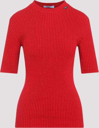 Prada Geribbelde top van Prada