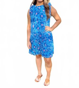 Hatley Pleated Mini Dress In Textured Poppies