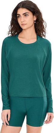 Beyond Yoga Featherweight Daydreamer Pullover Womens Clothing Teal Sea Heather : XL, Spandex/Polyester