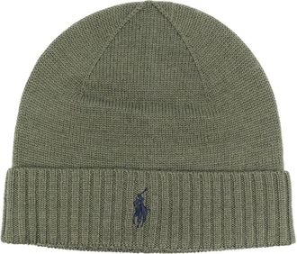 Polo Ralph Lauren embroidered logo beanie - men - Wool - One Size - Green