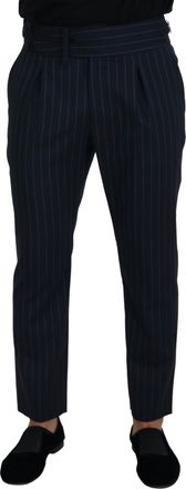Dolce & Gabbana Mens Pinstripe Trousers Pt01 - Navy Wool - Size EU 50 (Mens)