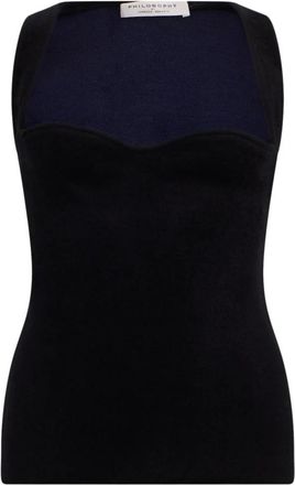 Philosophy di Lorenzo Serafini Mouwloze top met hartvormige halslijn - Dames - Tops zonder mouwen - Zwart - S - Tops