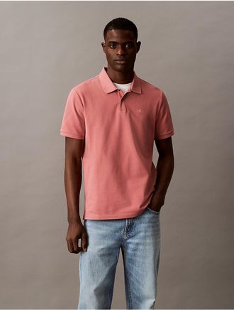 Calvin Klein Jeans Calvin Klein Mens Cotton Pique Classic Polo Shirt - Pink - M