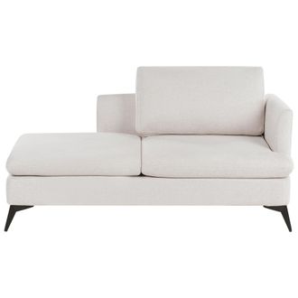 Beliani Beliani - Chaise Longue Moderna A La Derecha Tapicer&iacute;a De Tela De Poli&eacute;ster Con Patas De Metal Coj&iacute;n Beige Claro Sievoz