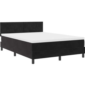 vidaXL Cama Con Somier Y Colch&oacute;n Con Colch&oacute;n Negro 140 X 200 Cm Tela Vidaxl
