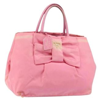Prada Pre-owned Tote Bags, female, Pink, Size: ONE SIZE Pre-owned Vintage Nylon Tote Bag