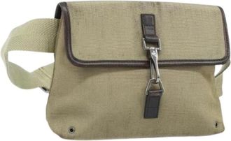 Gucci Pre-owned Canvas Body Bag - Dames - Vintage Heuptassen - Beige - ONE Size - Leer - Vintage