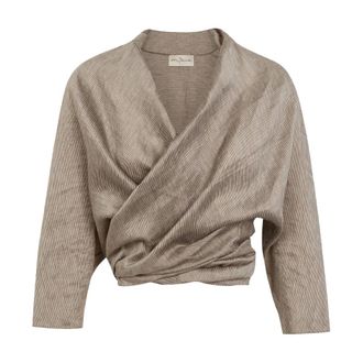 Cortana Dames, Blouses & Shirts, Grijs, Maat: XS Linnen