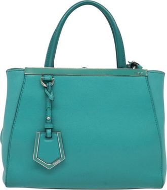 Fendi 2Jours Bag Leather Green Leather Bag (Pre-Owned)