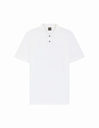 HUGO BOSS Mens Boss Prime Cotton Piqu&eacute; Polo - White - Size: 36