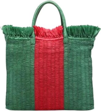 Gucci Pre-owned Raffia Tote Bag - Dames - Vintage Shopper - Veelkleurig - ONE Size - Vintage