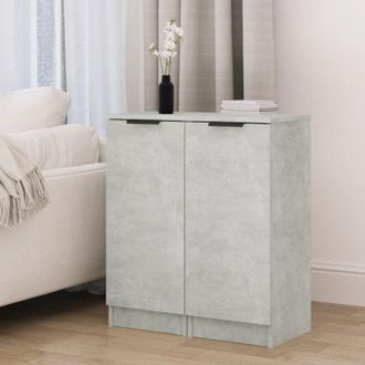 vidaXL Vidaxl - Credenze 2 pz Grigio Cemento 30x30x70 cm in Legno Multistrato