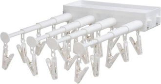 No Brand Estante Para Calcetines, Estante De Ba&ntilde;o Con Tendedero Telesc&oacute;pico Con Clips Para Montaje En Pared, Estante Para Calcetines Colgante De Pared Para Ba&ntilde;