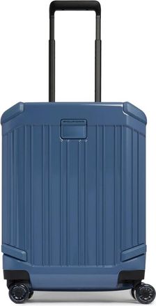 Piquadro Personaliseerbare cabinekoffer met 4 wielen - unisex - Handbagage koffer - Blauw - ONE Size - Leer - Koffers