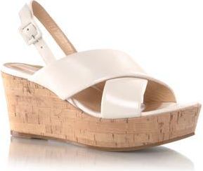 Marion Parke Maren Slingback Platform Wedge Sandal in Light Cream at Nordstrom Rack, Size 6Us / 36Eu