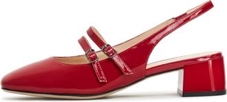Cesare Gaspari Slingback Blokhakken Pumps Marisol - Dames - Pumps - Rood - 36 EU - Schoenen