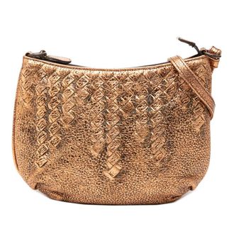 Bottega Veneta Pre-owned Bottega Veneta Intrecciato Trimmed Metallic Leather Crossbody Ladies ETVSGB3Y5COYBTP1