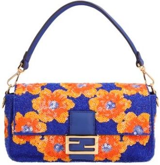 Fendi Tassen, Dames, Veelkleurig, ONE Size, Katoen, Baguette Ricamo Fiori