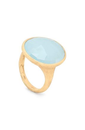 Marco Bicego Lunaria Aquamarine Cocktail Ring in 18K Yellow Gold at Nordstrom, Size 7