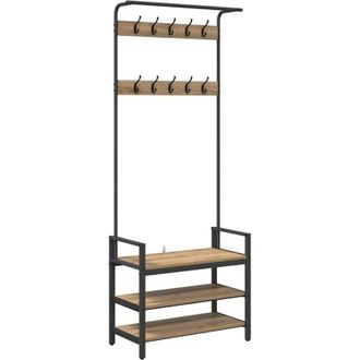 vidaXL Coat Rack Other Artisan oak 75 x 34 x 184 cm Engineered wood vidaXL