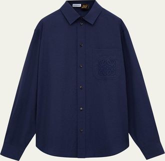 Loewe x Paulas Ibiza Mens Long-Sleeve Anagram Pocket Shirt