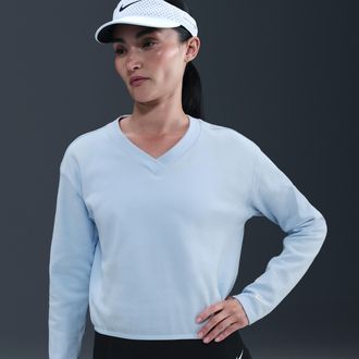 Nike Womens V-Neck Long-Sleeve Golf Top in Blue | IH1945-441
