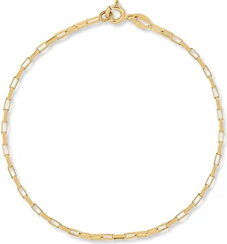 Bony Levy 14K Gold Rectangle Link Chain Bracelet in 14K Yellow Gold at Nordstrom, Size 7