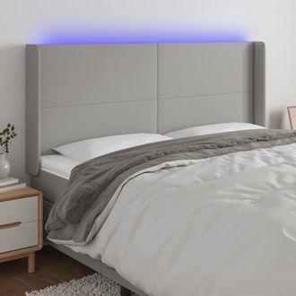 vidaXL Cabecero Con Led De Tela Gris Claro 163x16x118/128 Cm Vidaxl