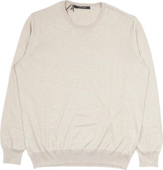 Tagliatore Rondgebreide trui - Heren - Ronde hals truien - Beige - 2XL - Truien & Vesten