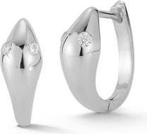 Sphera Milano Cubic Zirconia Snake Huggie Hoop Earrings in Silver at Nordstrom Rack